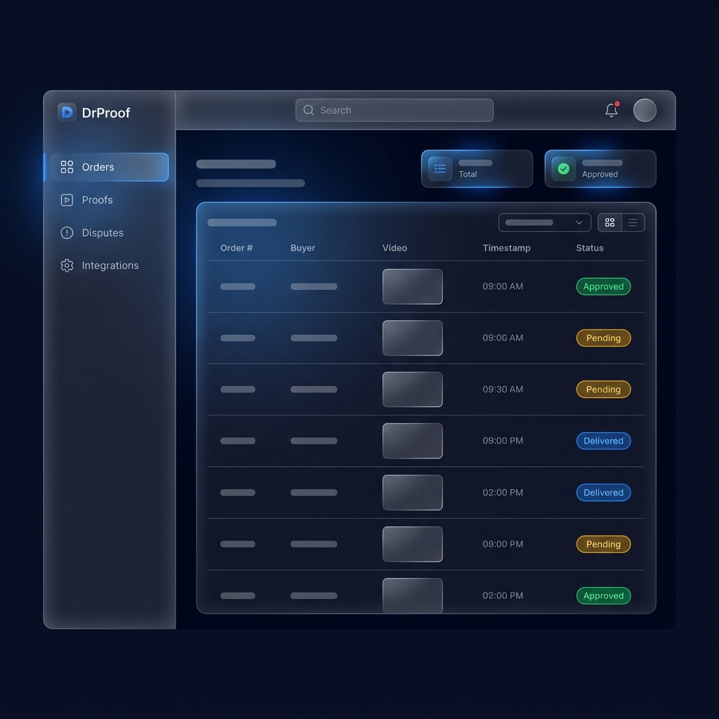 DrProof merchant dashboard
